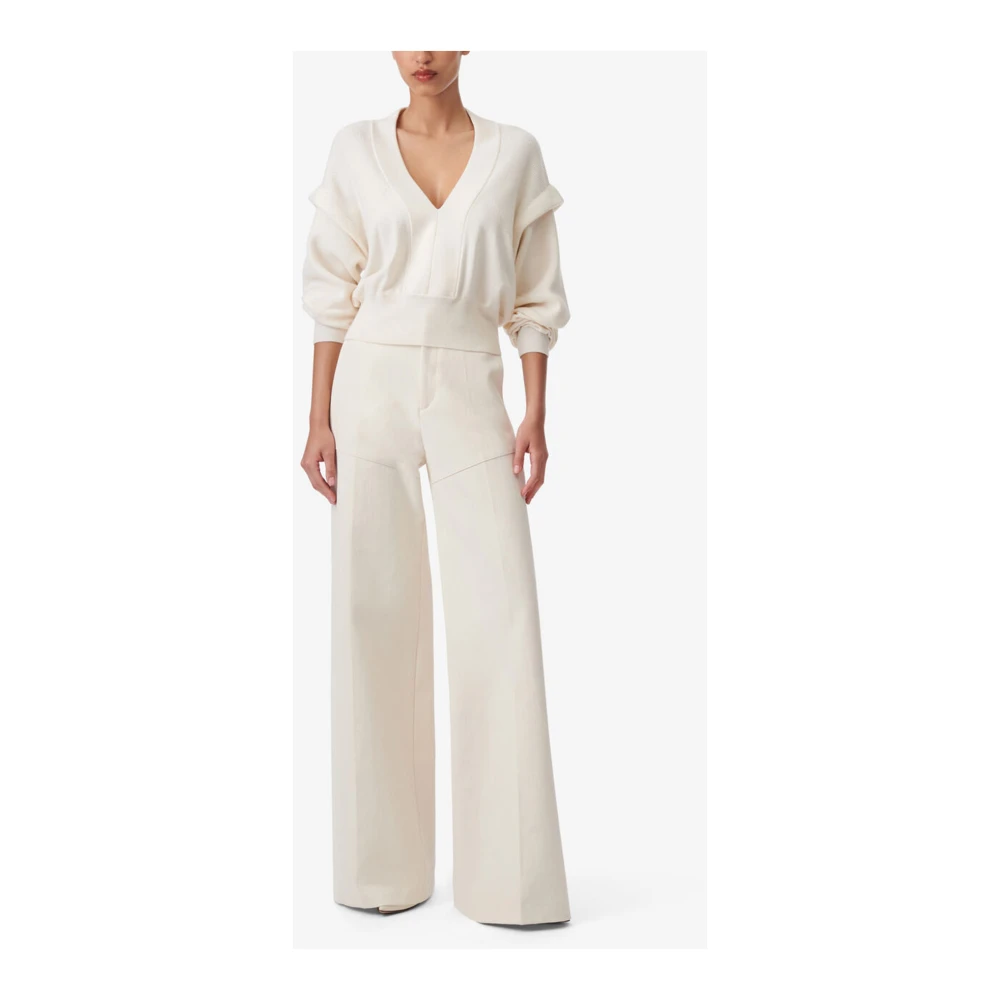 IRO Beige Gebreide V-hals Trui Beige Dames