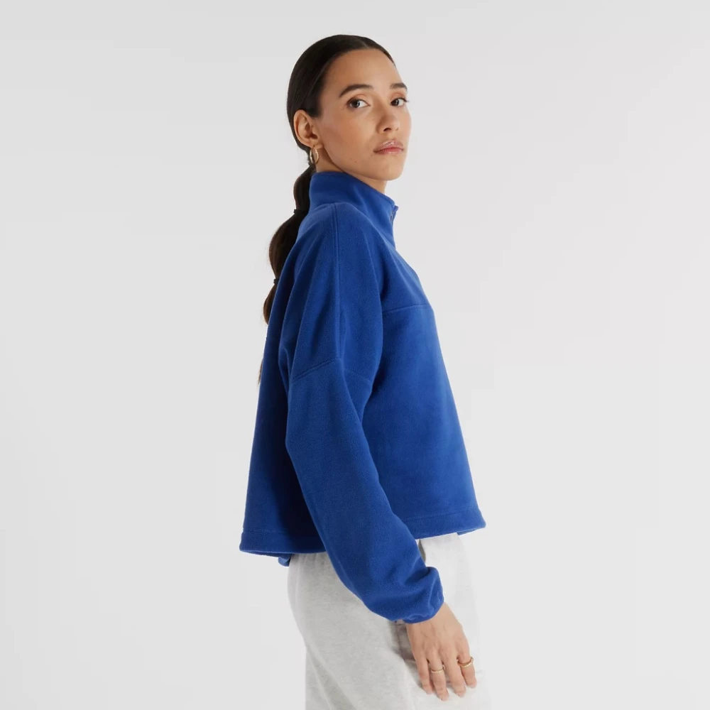 New Balance Grafische Polar Fleece Sweatshirt Blue Dames