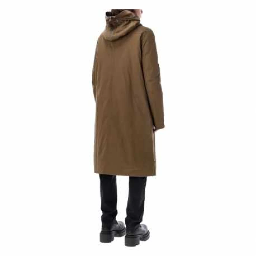 Rick Owens Gewatteerde trenchcoat met capuchon Brown Heren