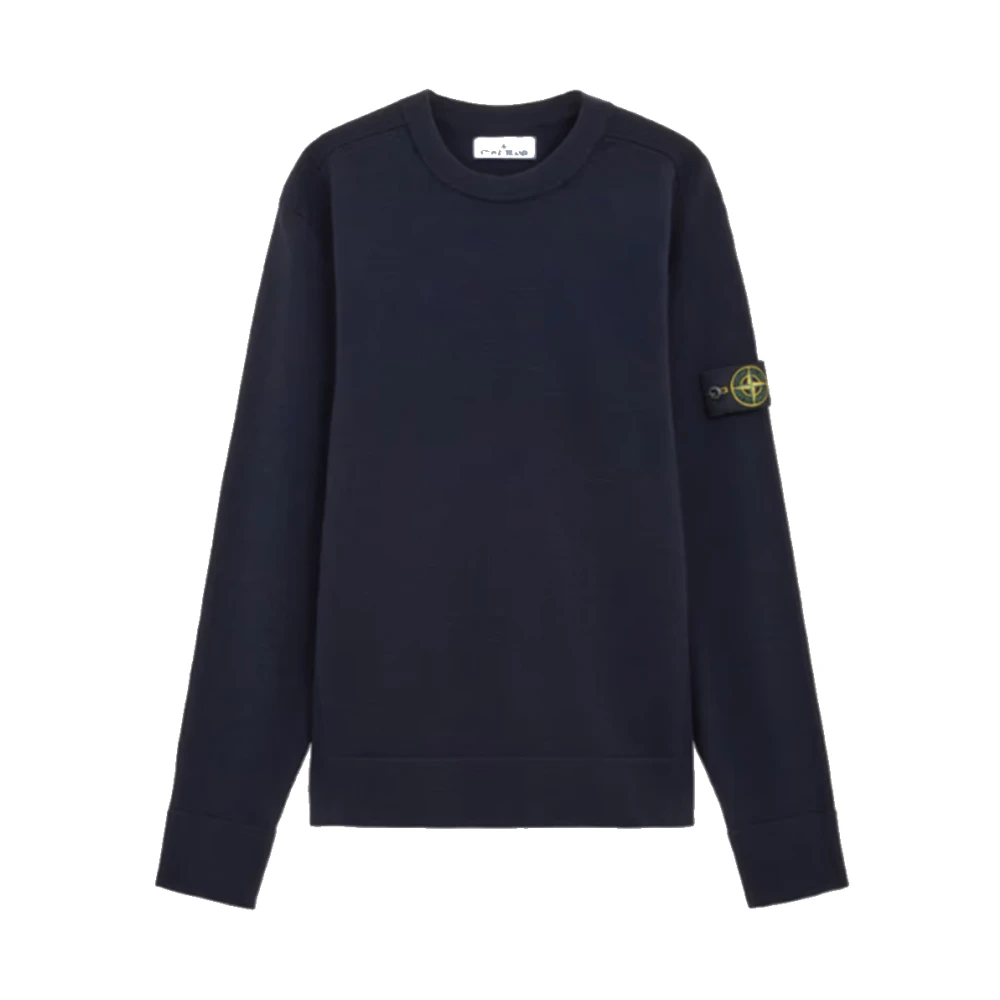 Stone Island Geribbelde ronde hals trui in blauw Blue Heren