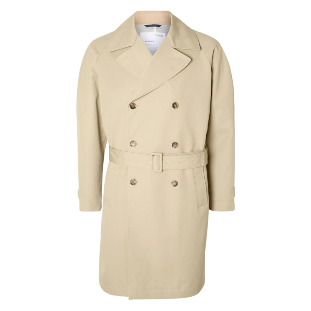 Selected Homme Zand Trenchcoat Dubbele Breasted Beige