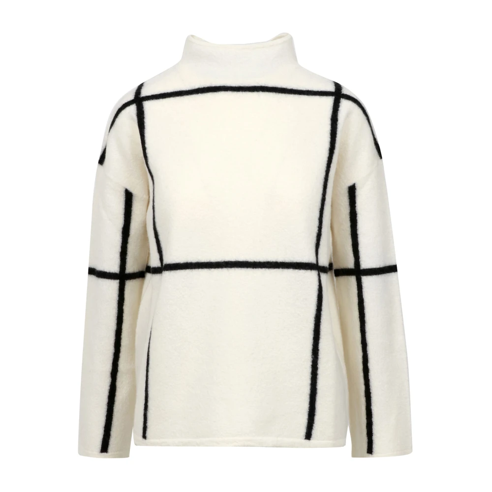Pennyblack Grafische Inlay Wollen Trui Crème+Zwart Beige Dames