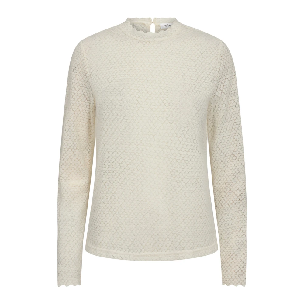 Co'Couture Elegante Kant Blouse Top White Dames