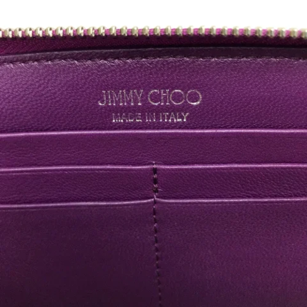 Jimmy Choo Pre-owned Leather wallets Purple Dames