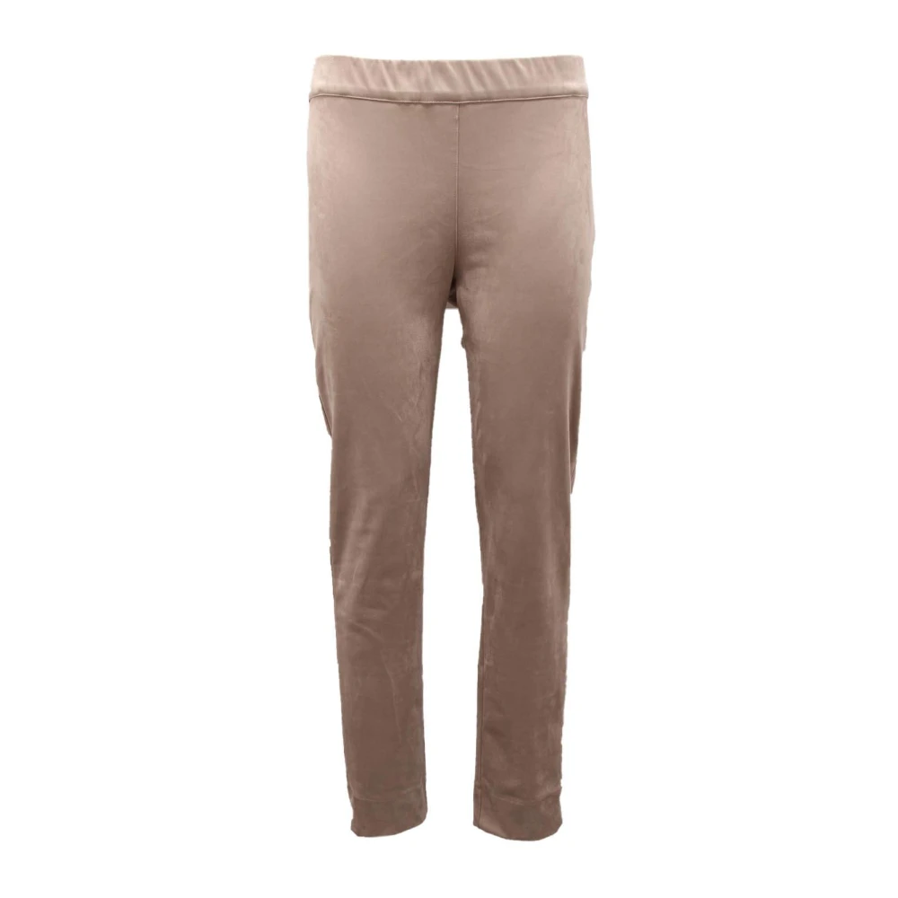D.exterior Women's Gray Vegan Suede Trousers With Elastic Waist - Sweatpants - L - Trousers