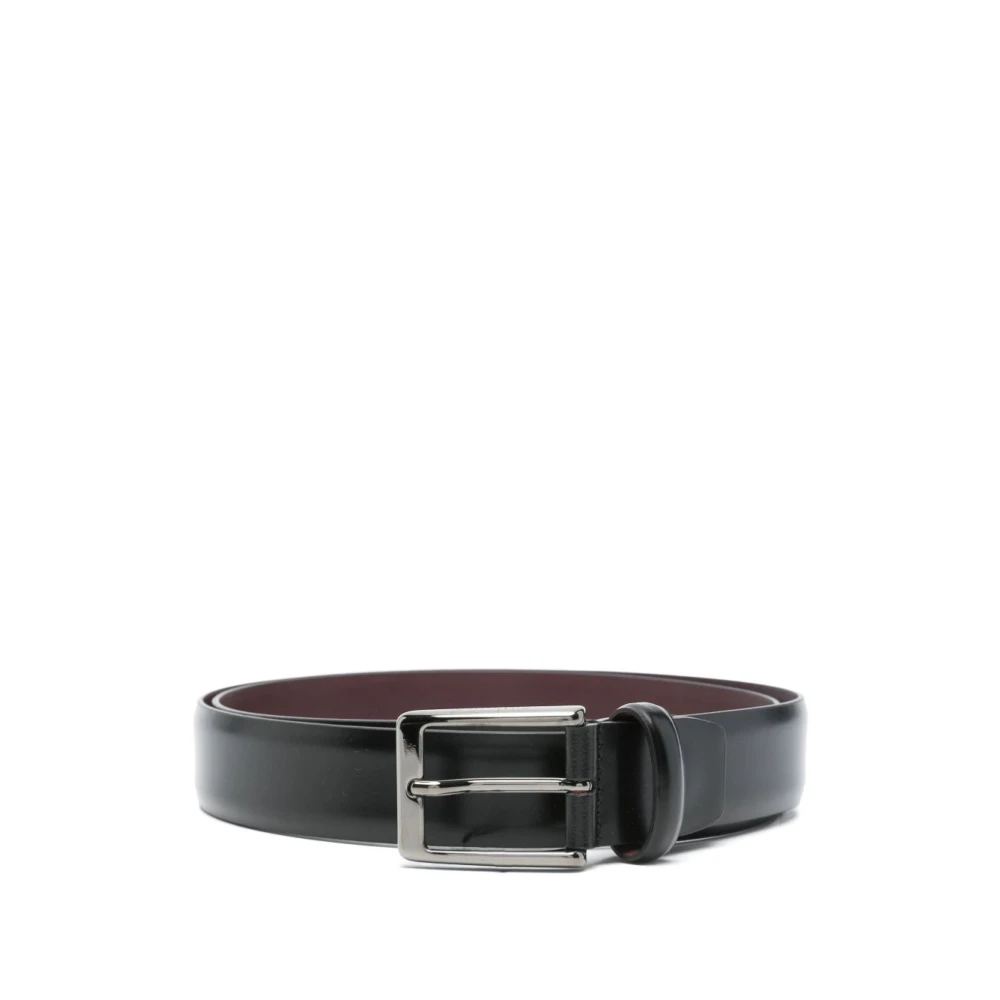 Corneliani Luxe Zwarte Leren Riem Black Heren