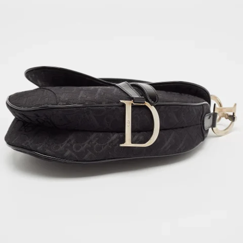 Dior Vintage Pre-owned Canvas handbags Black Dames