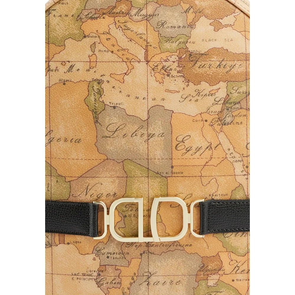 Alviero Martini 1a Classe Zwarte 3D Geo Classic Leren Rugzak Black Dames