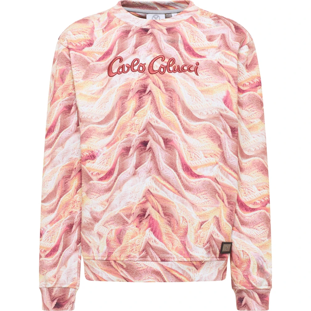 carlo colucci Minimalistische Gebreide Sweater Orange Heren