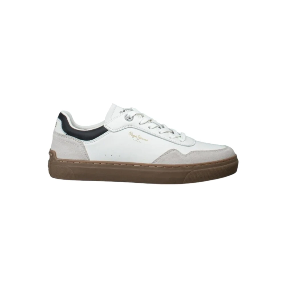 Pepe Jeans Men's White Modern Camden Collar Trainers - Sneakers - 7 Uk - Shoes