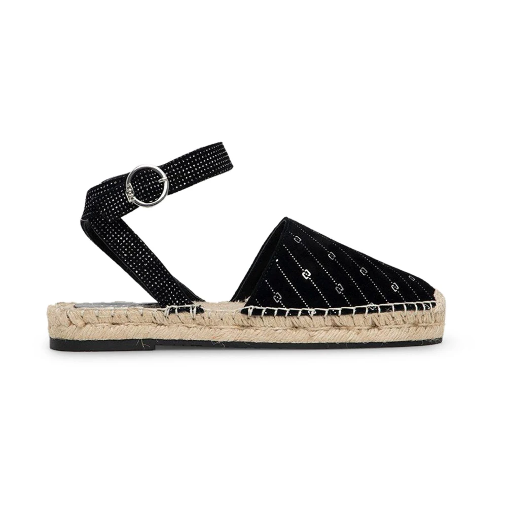 Liu Jo Women's Black Round Toe Ankle Strap Sandals
