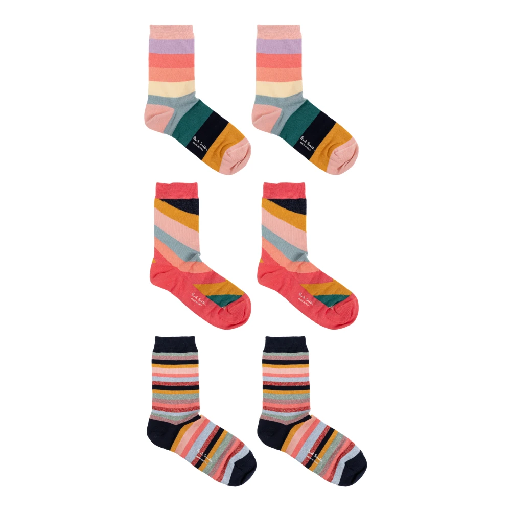 Paul Smith Driepak katoenen sokken met lurex draad Multicolor Dames