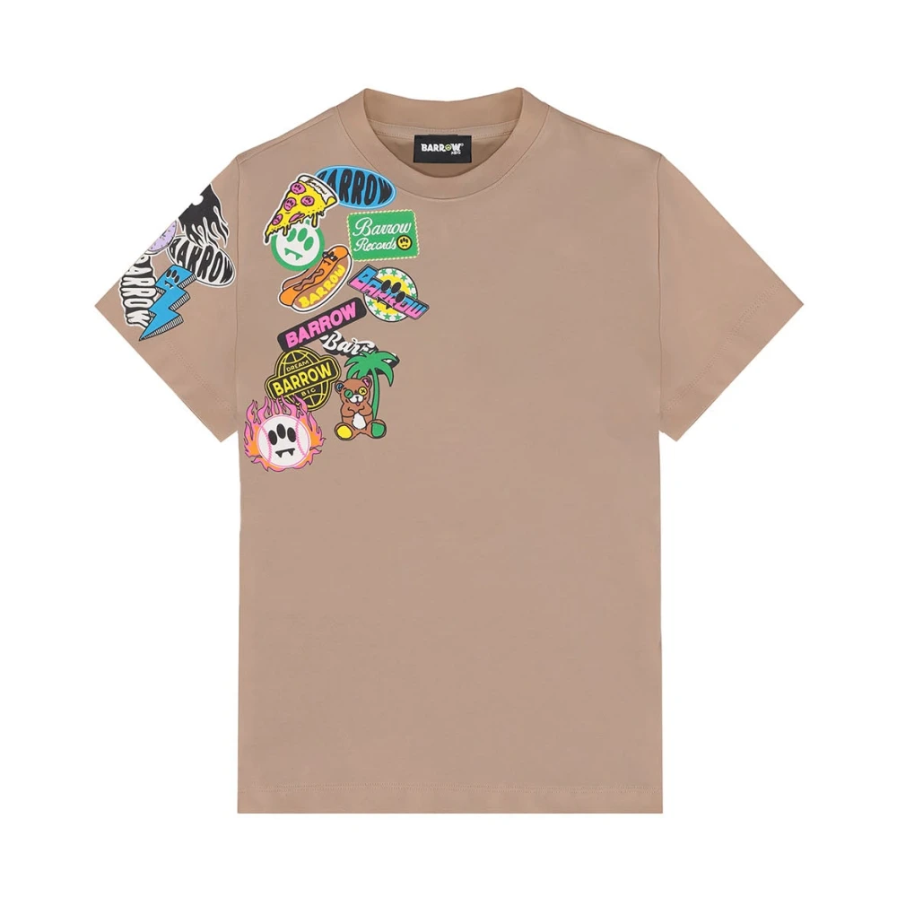 Barrow Beige T-Shirt Fango - Male - Kids Short Sleeve T-Shirts - 12 Y - Kids