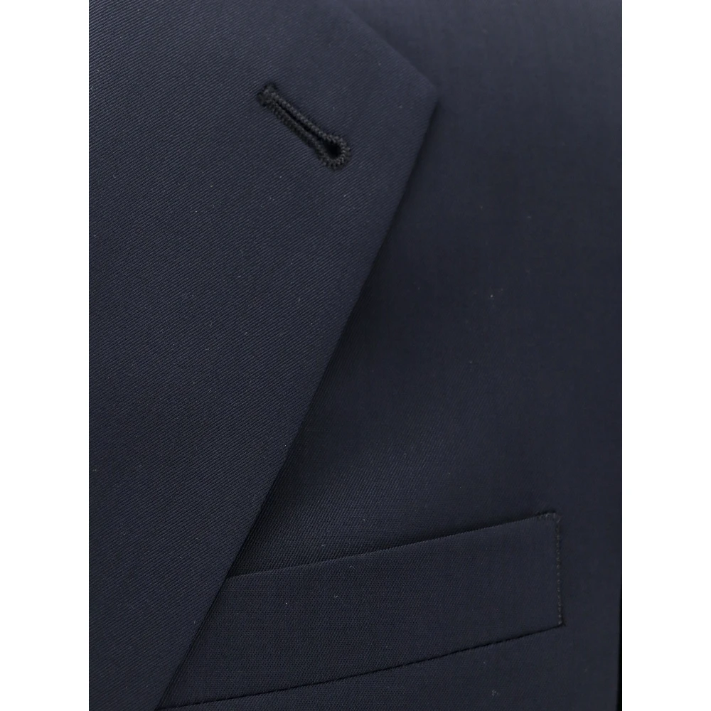 Giorgio Armani Blauw Blazer Pak met Klassieke Revers Blue Heren