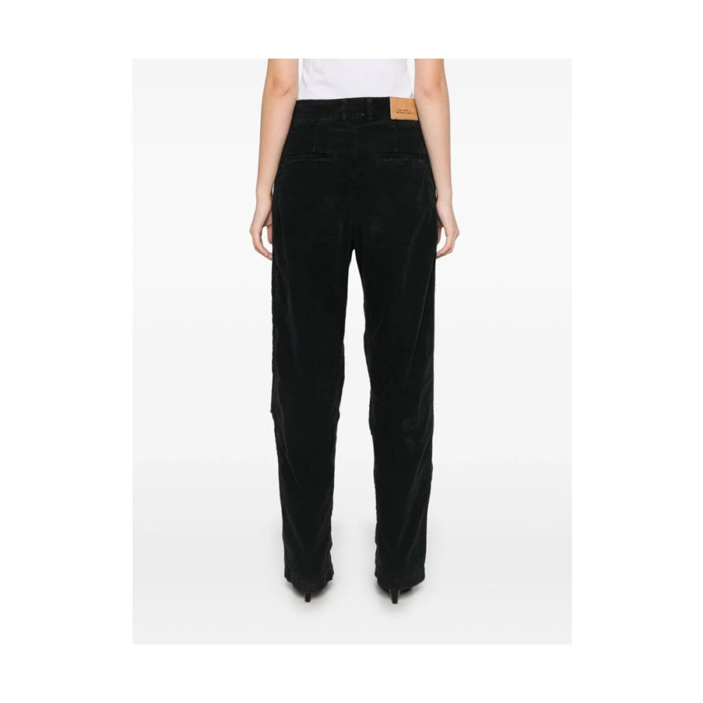 Isabel marant Zwarte Corduroy Broek met knopen Black Dames
