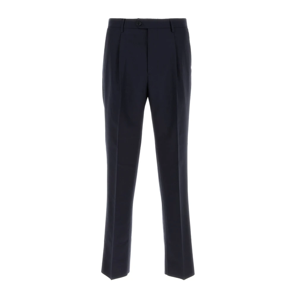 ETRO Single Pleat Broek Blue Heren