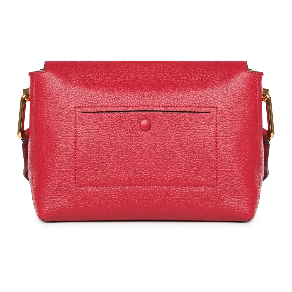 Coccinelle Rode leren schoudertas met klep Red Dames