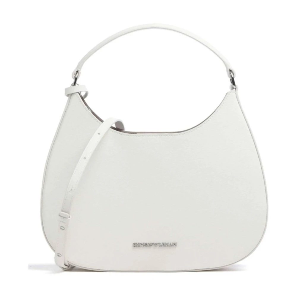 Emporio Armani Witte Shoppingtas met Verstelbare Schouderband en Metalen Logo Letters White Dames
