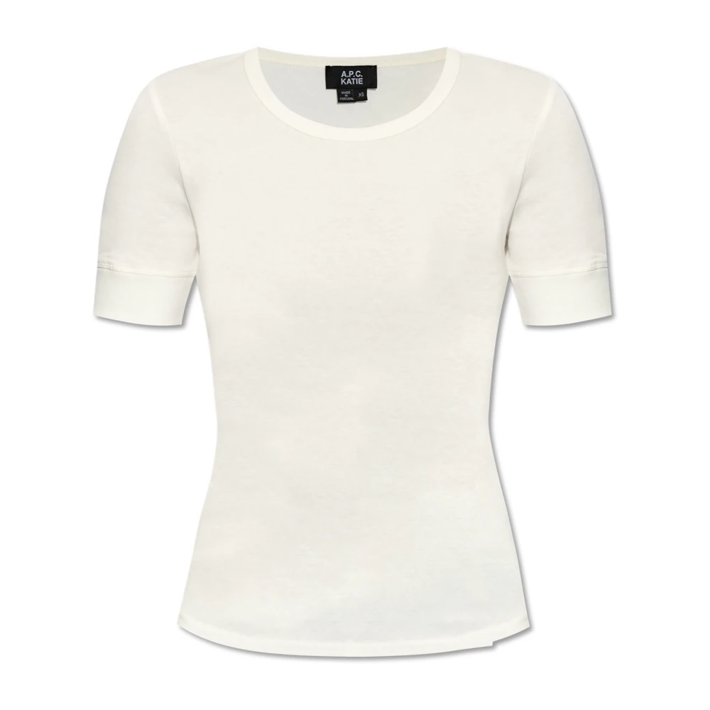 A.p.c. Katoenen Crew Neck T-shirt Wit White Dames