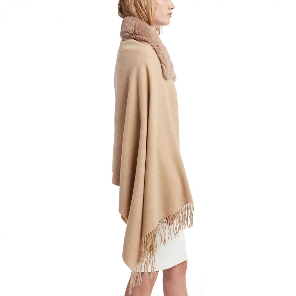 Blugirl Gebreide Stola met Faux Fur Beige Dames