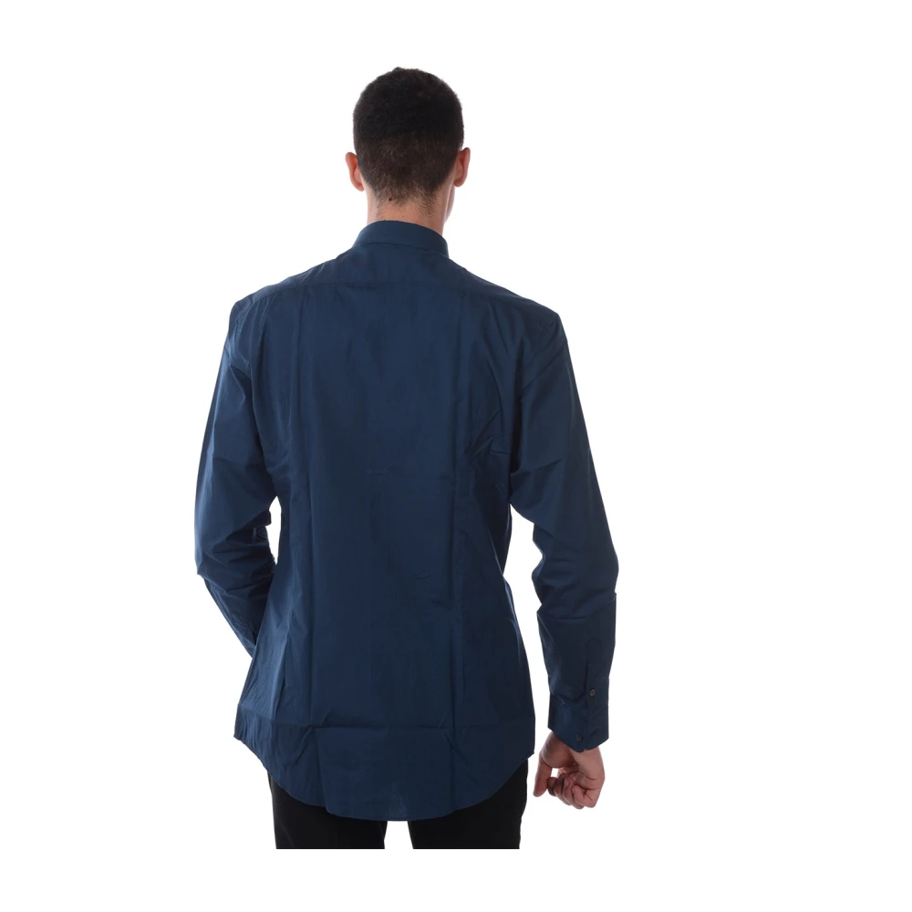 Daniele Alessandrini Casual Katoenen Shirt met Elastaanmix Blue Heren