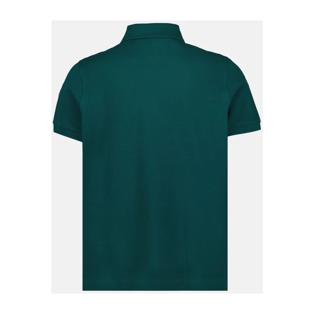 Moncler Zip Polo Shirt Classic Short Sleeve Green Heren