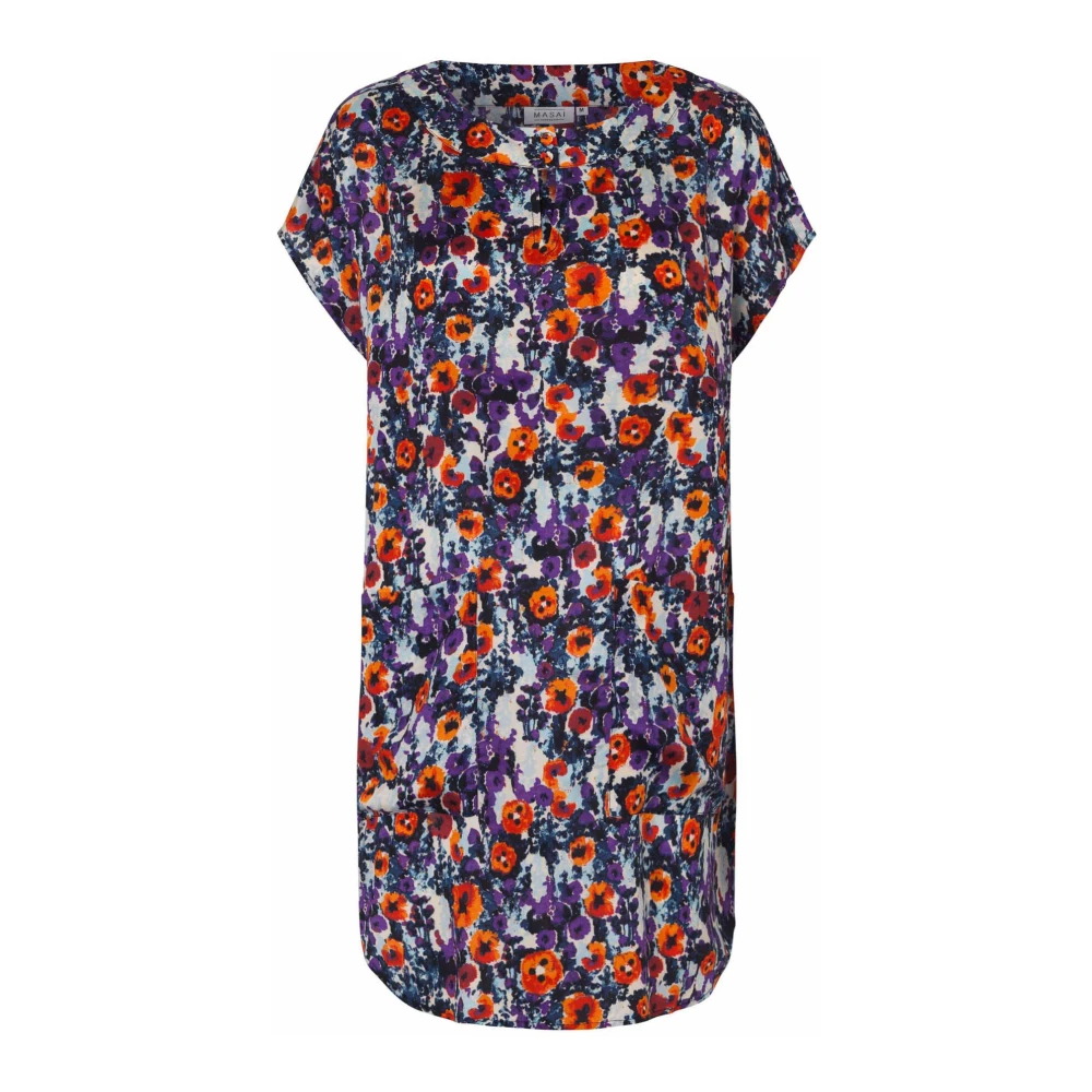 Masai Bloemen Tuniek Meadow Violet Multicolor Dames