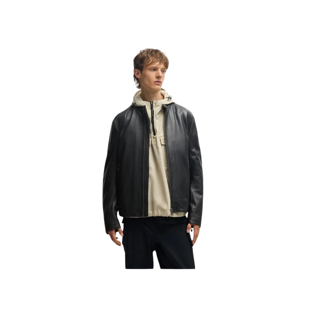 Hugo Boss Stijlvolle Jas voor Mannen Black Heren