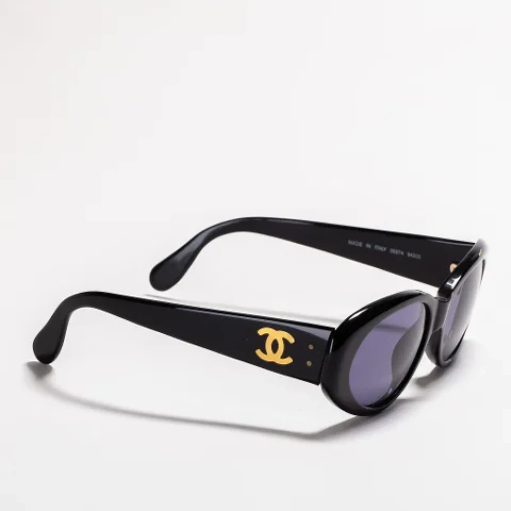 Chanel Vintage Pre-owned Acetate sunglasses Black Dames