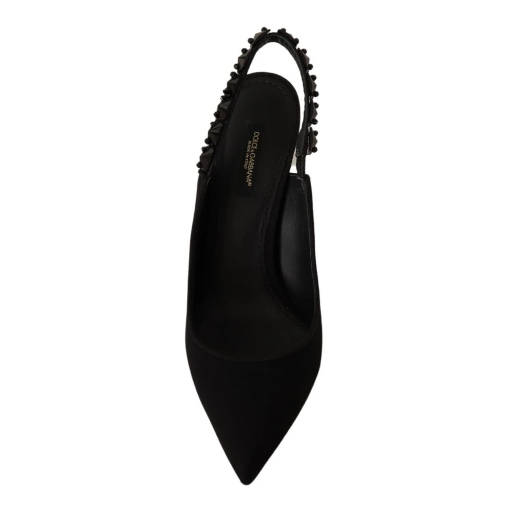 Dolce & Gabbana Zwarte Zijden Blend Lori Slingback Pumps Black Dames