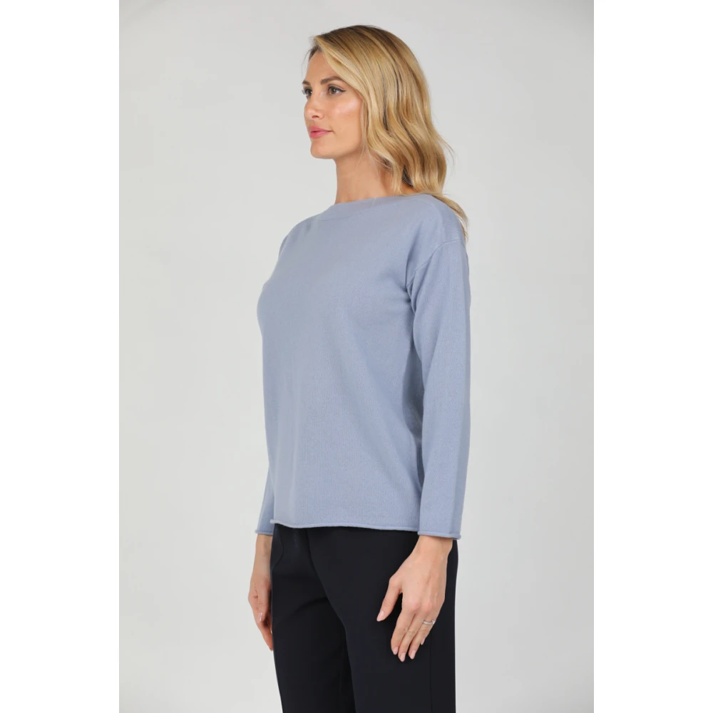 Alpha Studio Top met lange mouwen en boothals Blue Dames