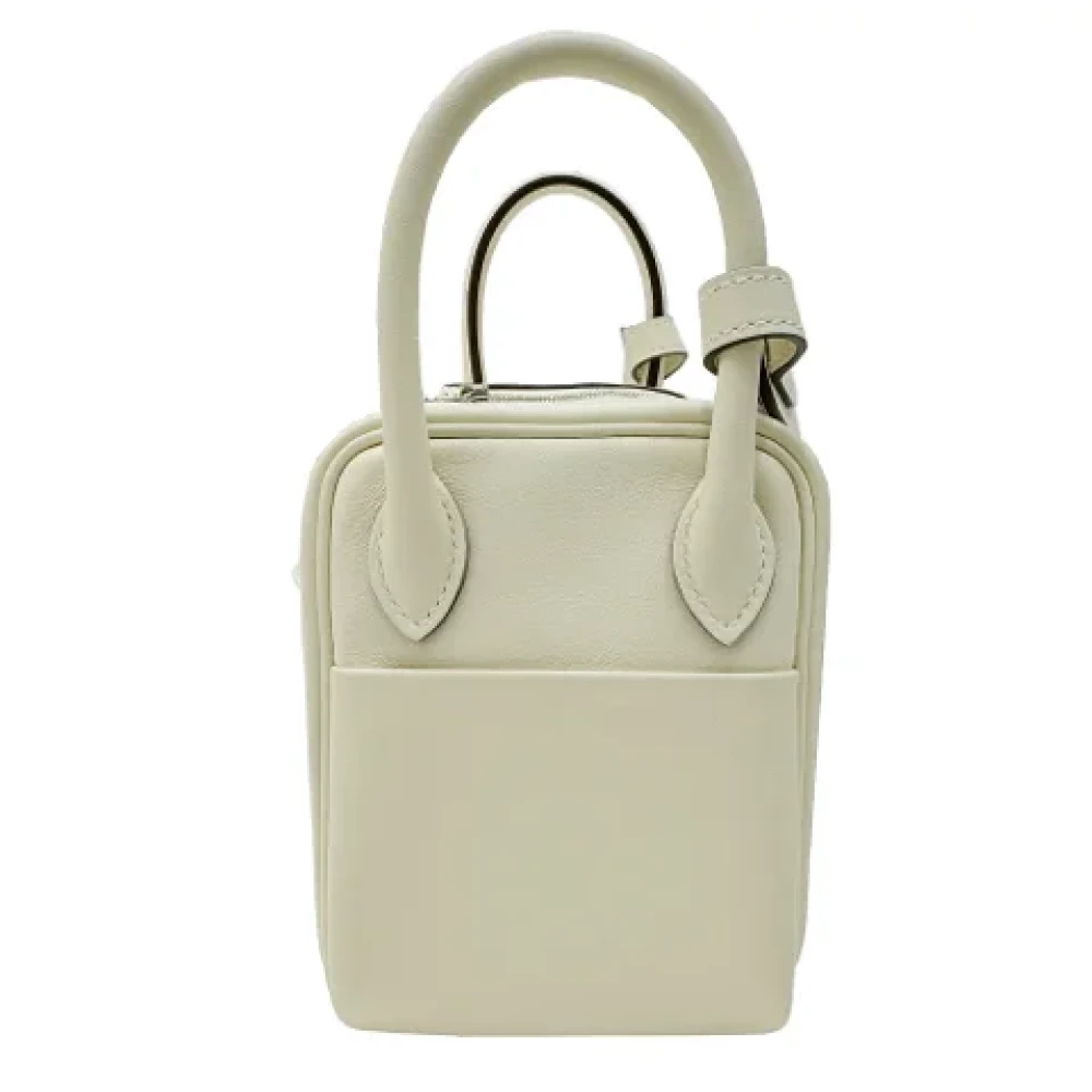 Hermès Vintage Pre-owned Leather handbags Beige Dames