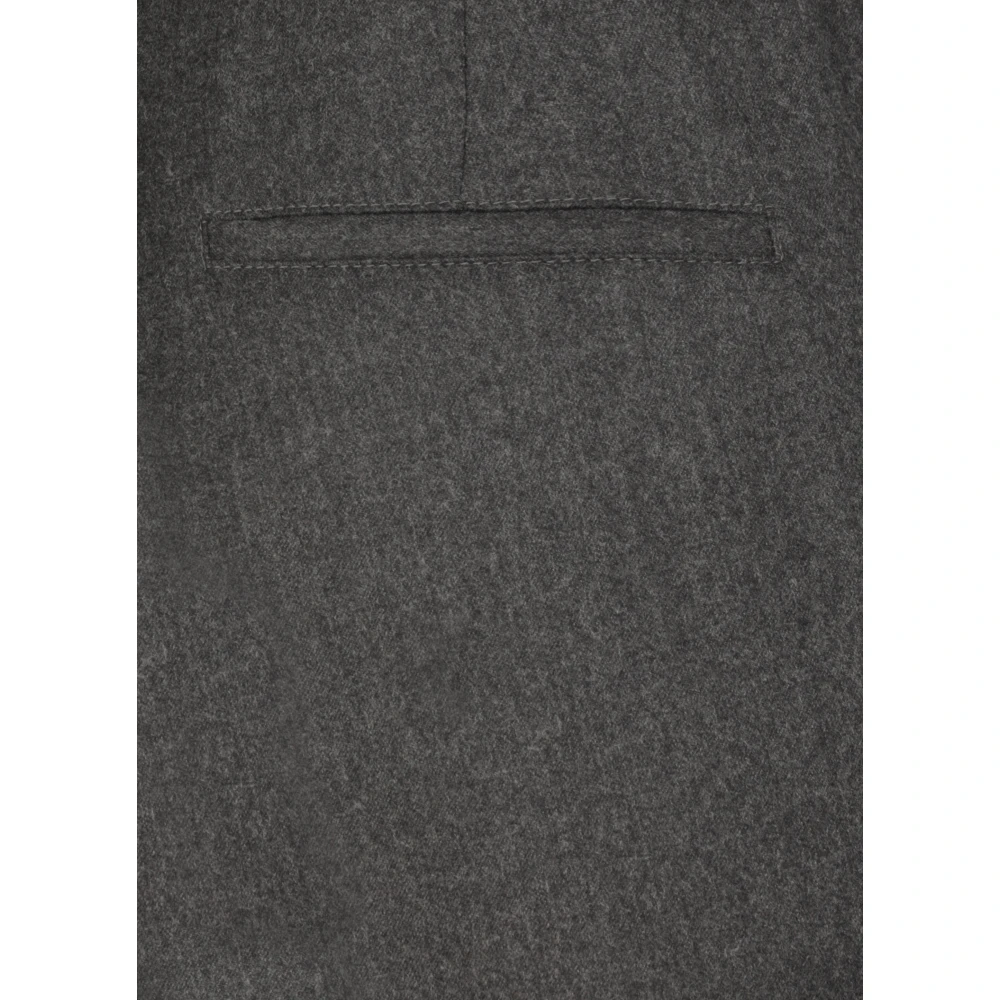 BRUNELLO CUCINELLI Donkergrijze Wol Elastische Taillebroek Gray Heren