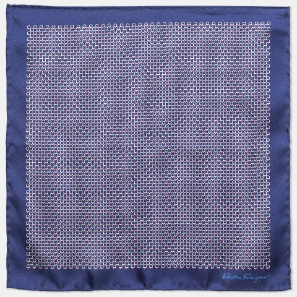 Salvatore Ferragamo Pre-owned Silk scarves Blue Heren