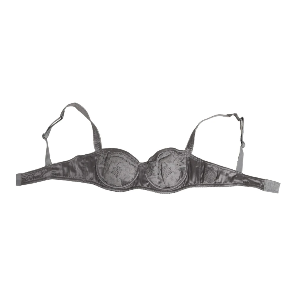 Dolce & Gabbana Women's Gray Silk Balconette Bra Underwear