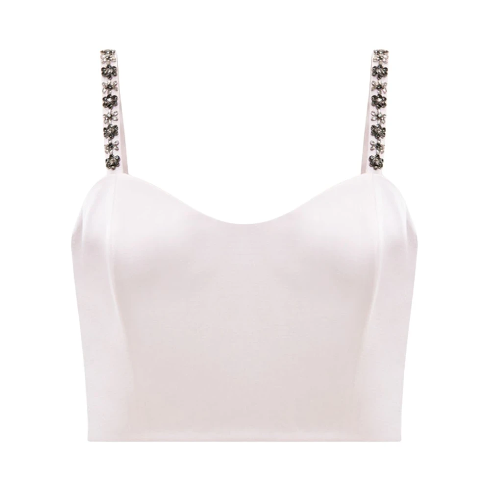 Twinset Women's Pink Duchesse Cropped Top - Sleeveless Tops - M - Tops