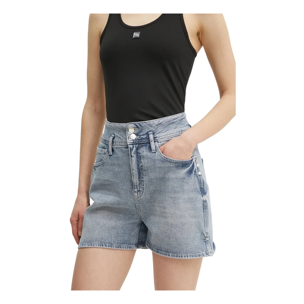 Emporio Armani Women's Blue Denim Shorts, W29, Denim Shorts