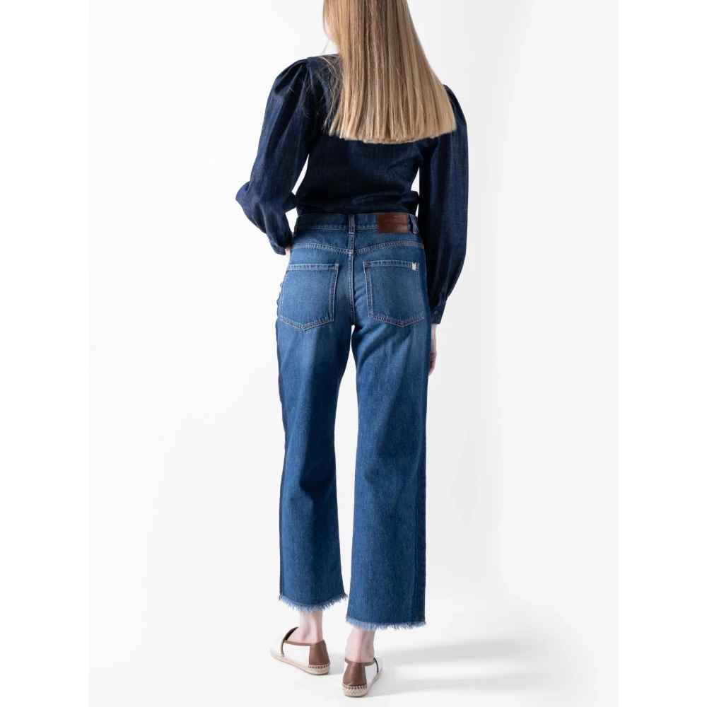 Max Mara Weekend Raw Edge Denim Broek Blue Dames
