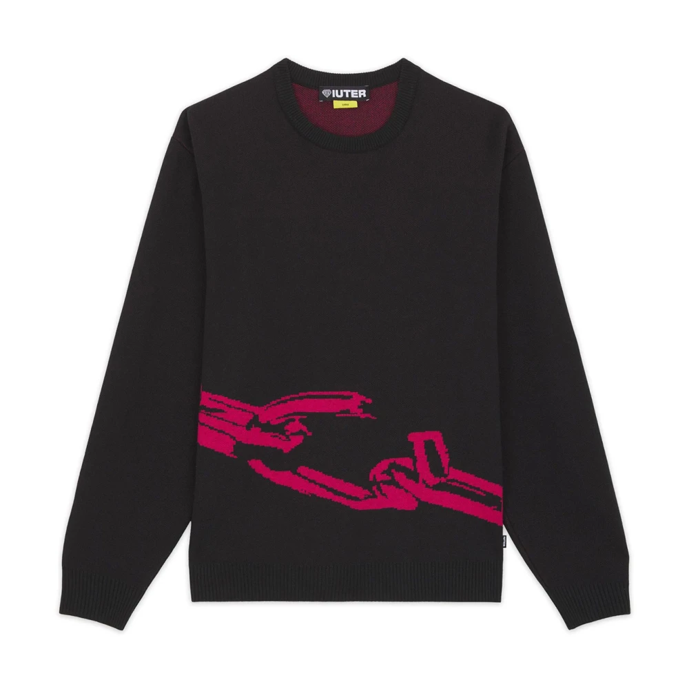 Iuter Katoenen Gebreide Truien en Sweaters Chain Jumper Black Heren