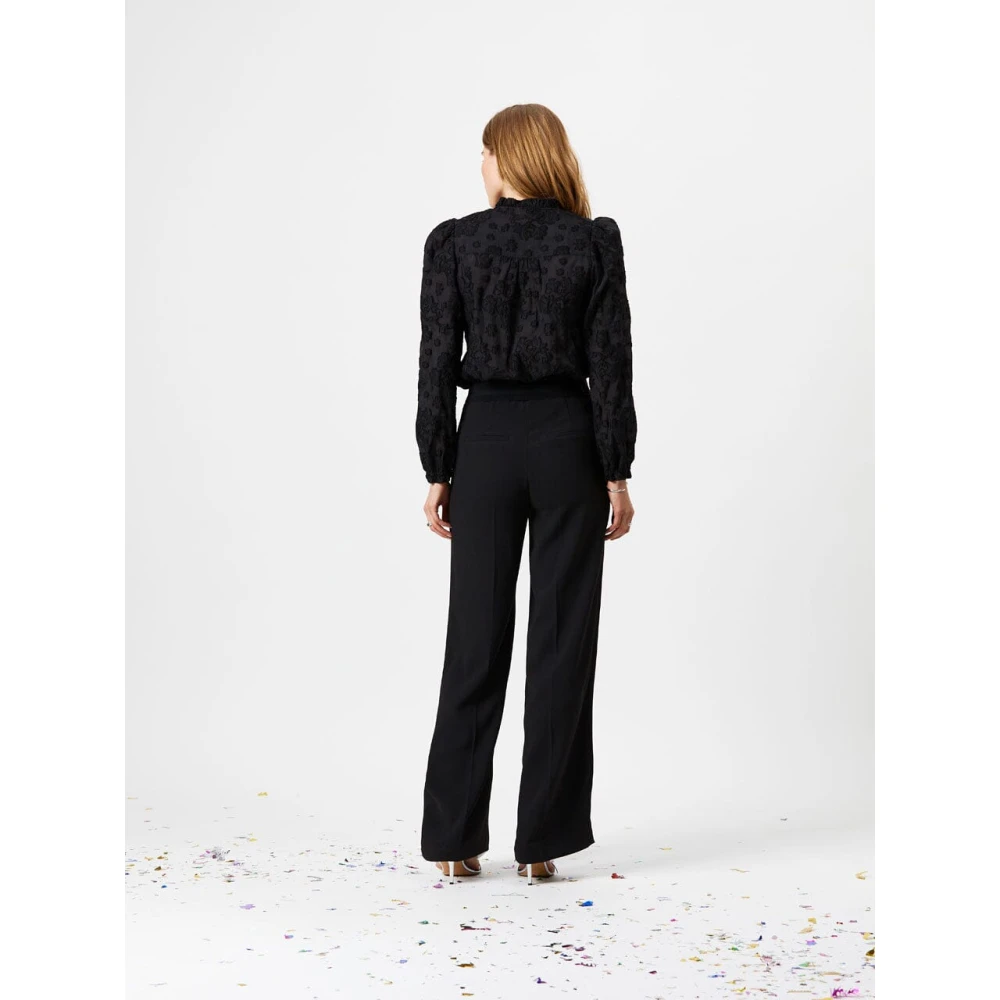 Dante 6 Zwarte pantalon met satijnen strepen Black Dames