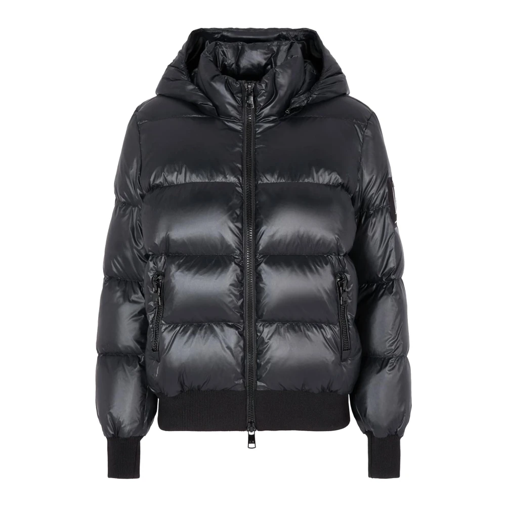Armani Exchange Gewatteerde capuchon zwarte jas Black Dames