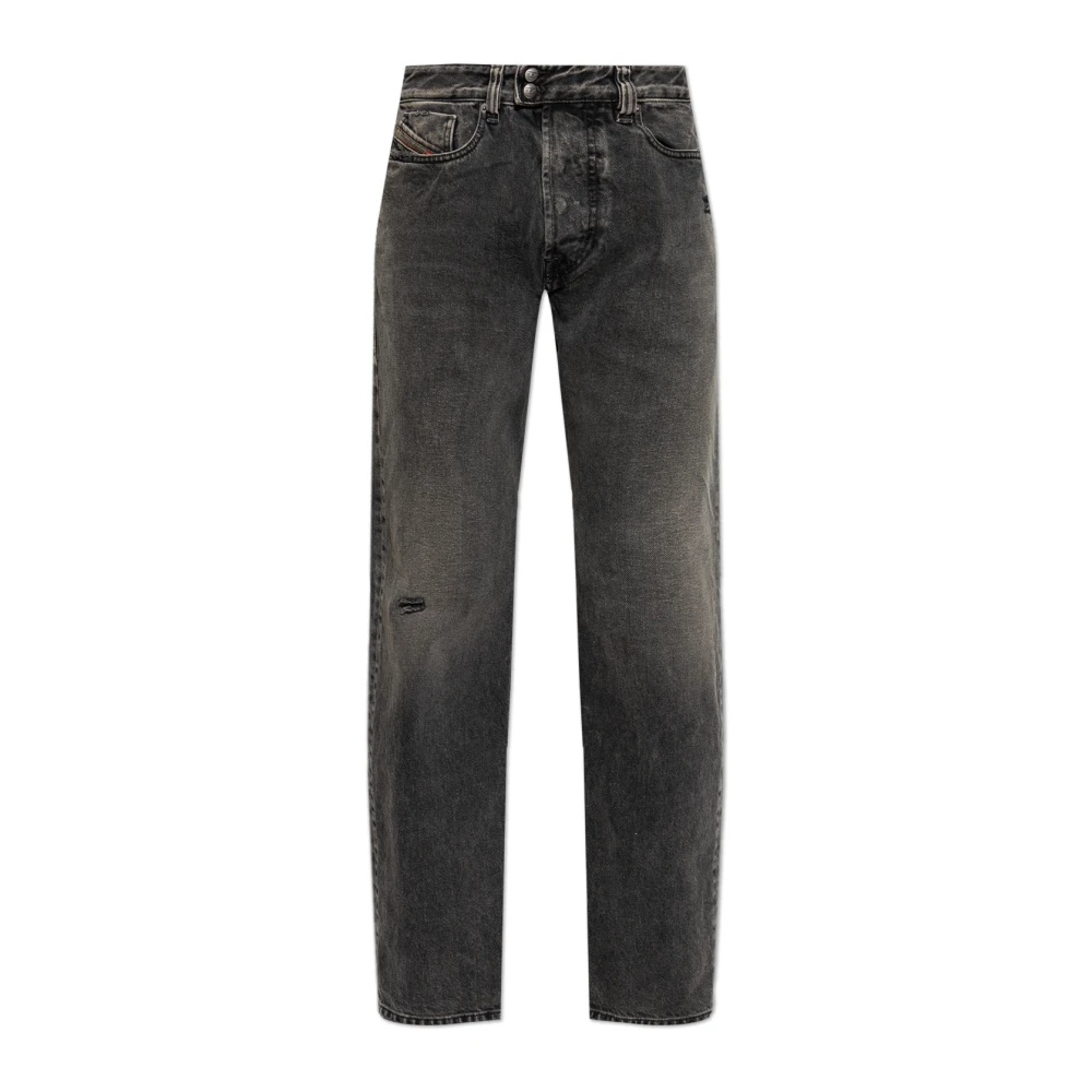 Diesel Men's Black Straight Fit Jeans, W33 L32, 1980 D-Eeper-Ra Jeans