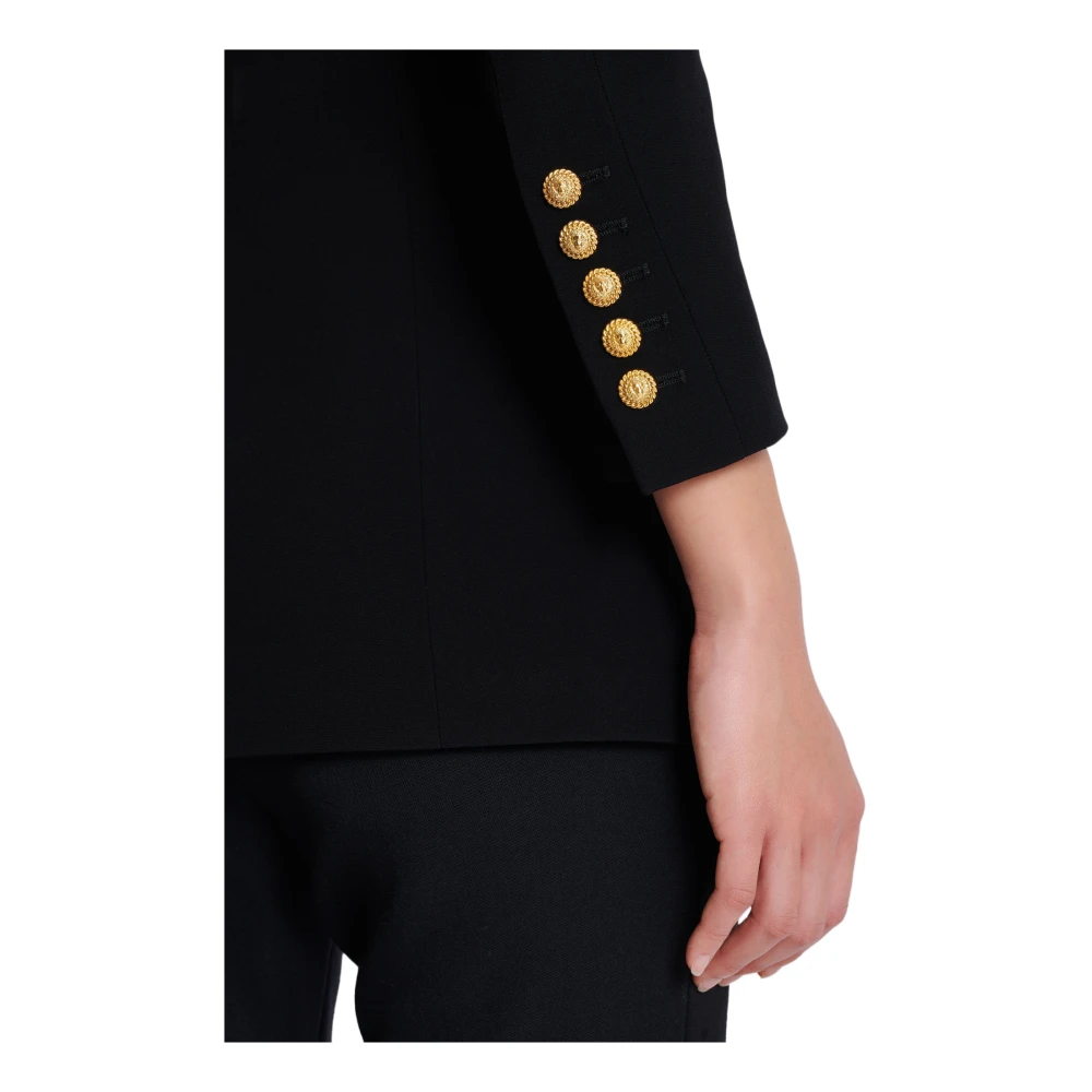 Balmain Asymmetrische jurk met gestructureerde schouder Black Dames
