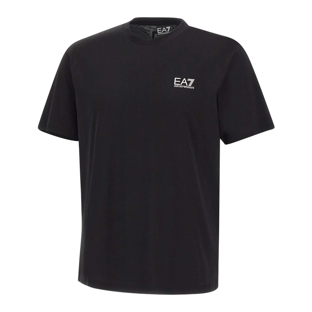 Emporio Armani Ea7 Mannelijk Zwart Tops Heren, 2XL, Katoen, Logo Series T-Shirt Van Katoenen Jersey