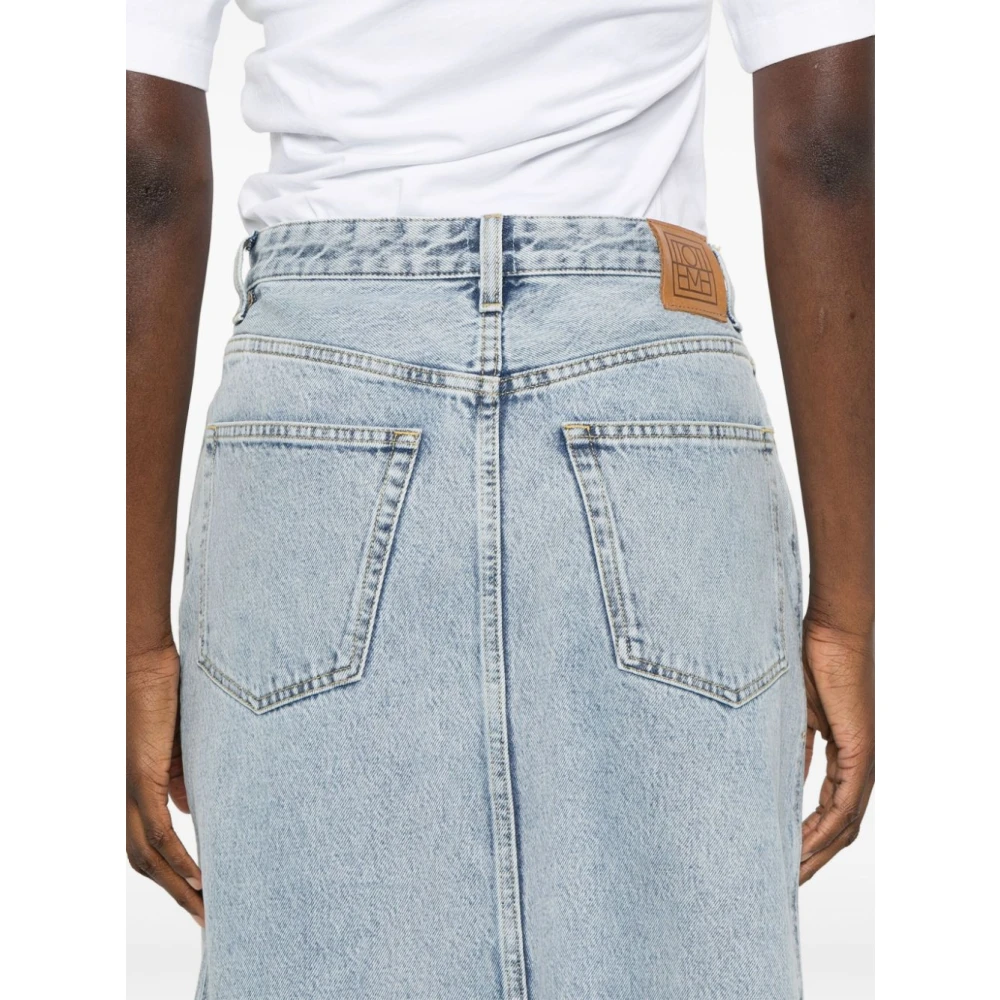 TotêMe Denim Midi Rok Blue Dames