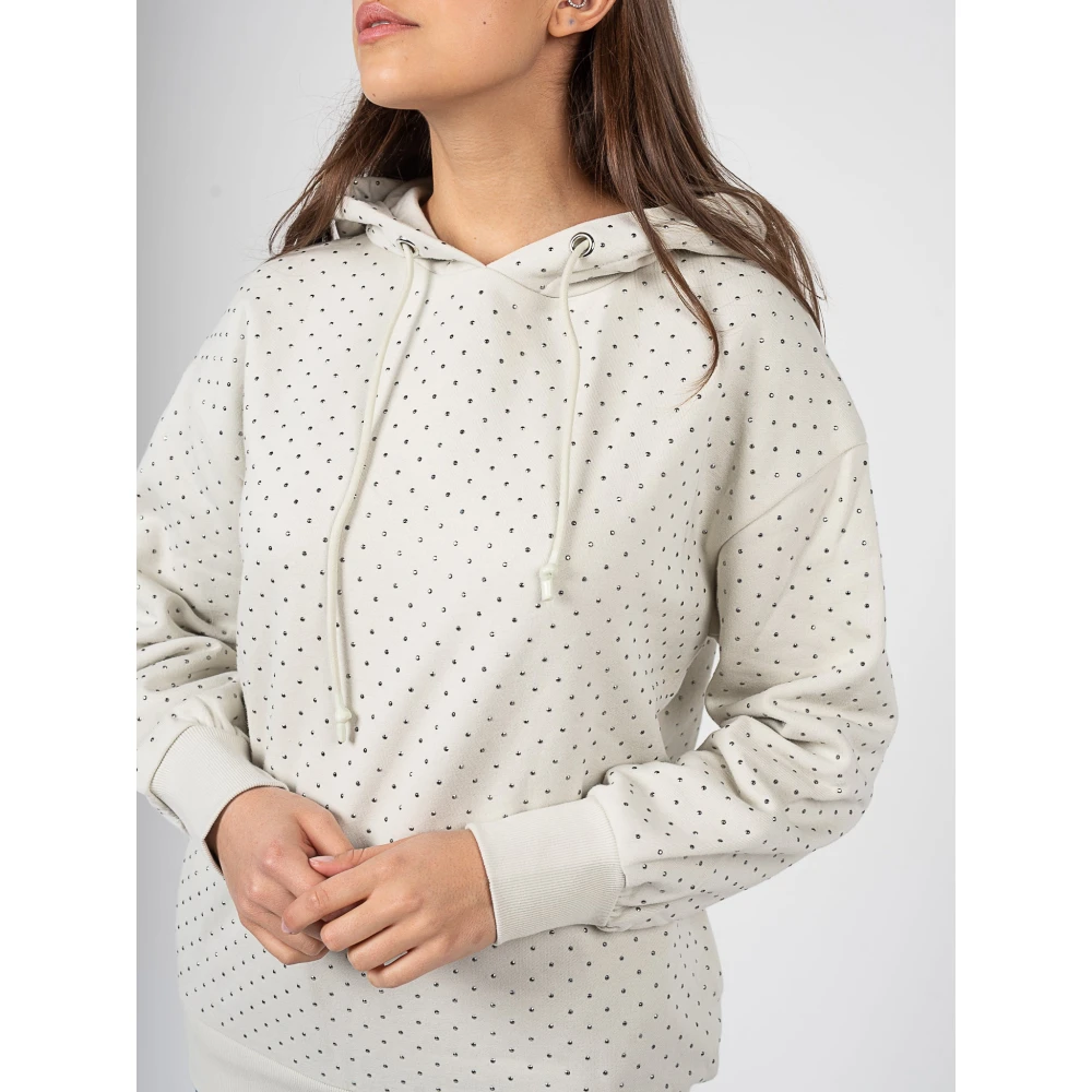 PATRIZIA PEPE Hoodie Stijlvol en Functioneel White Dames