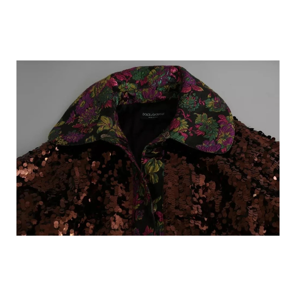 Dolce & Gabbana Paillet Lang Jas Jacquard Jack Multicolor Dames
