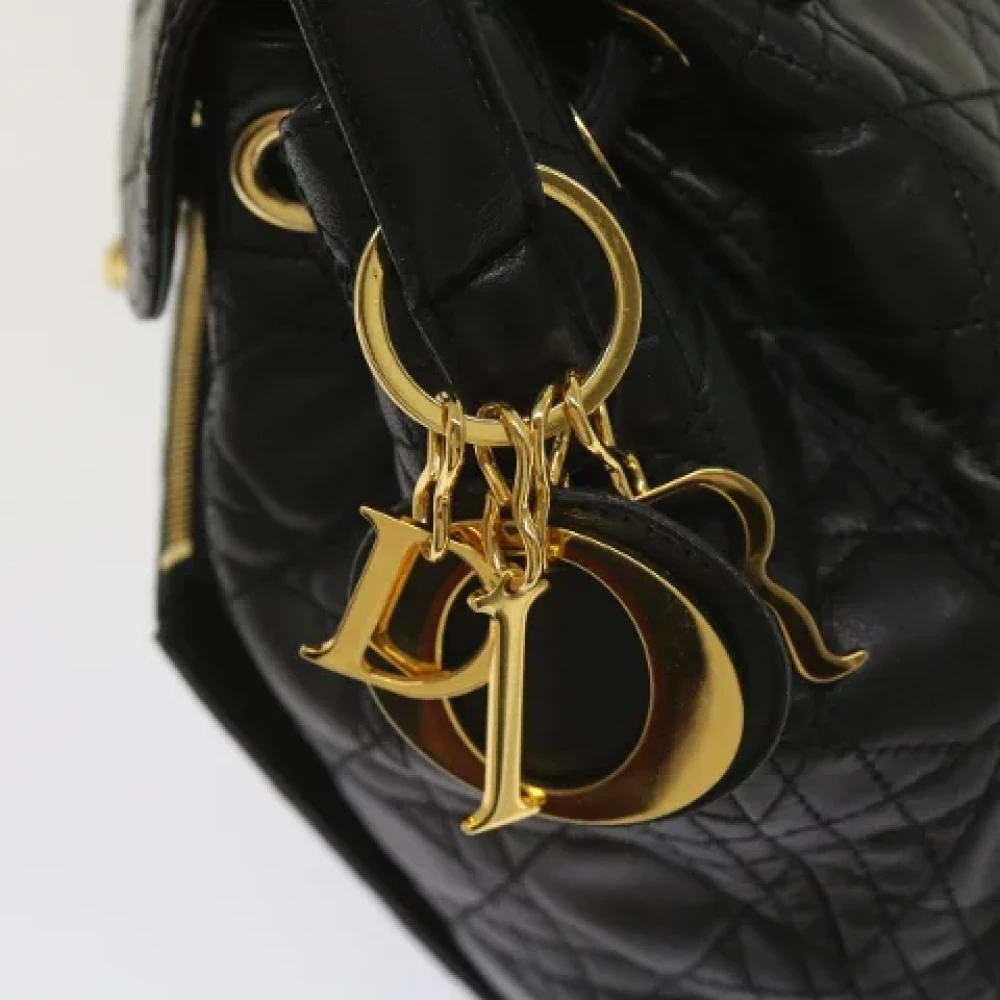 Dior Vintage Pre-owned Leather backpacks Black Dames