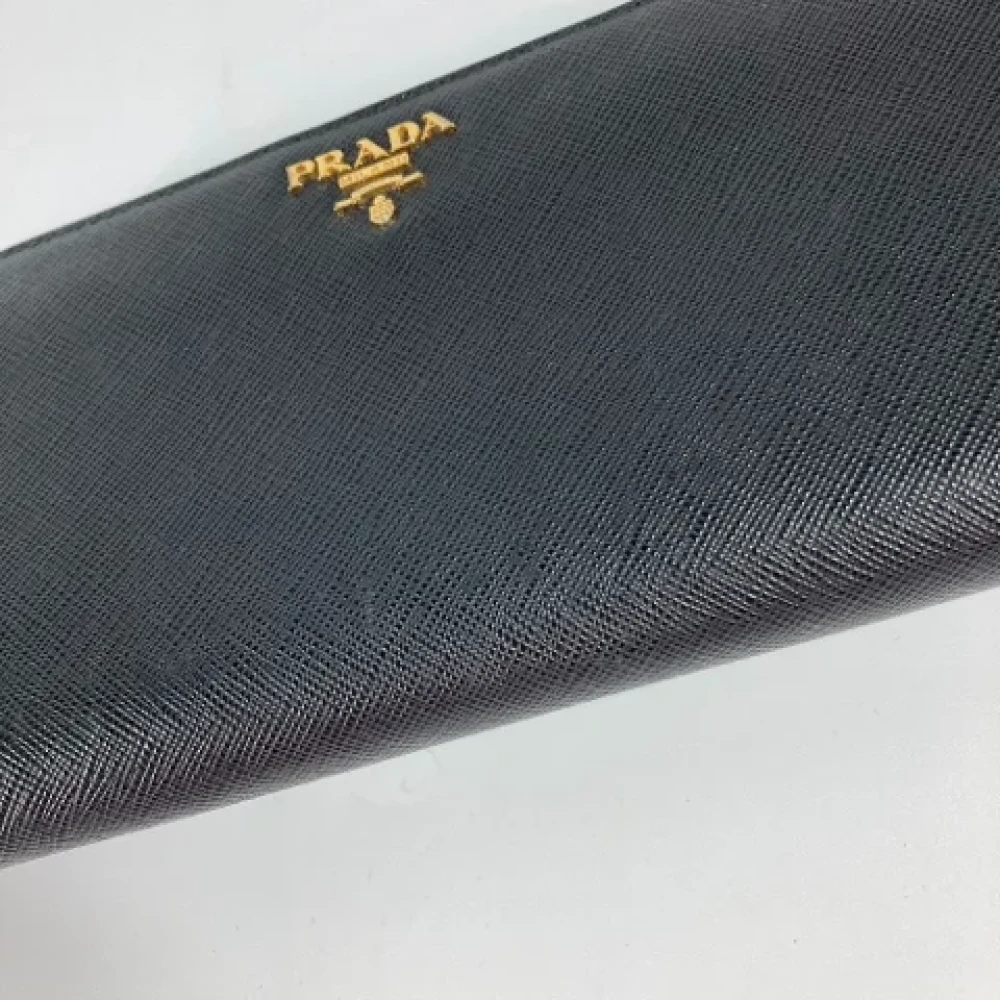 Prada Vintage Pre-owned Leather wallets Black Dames