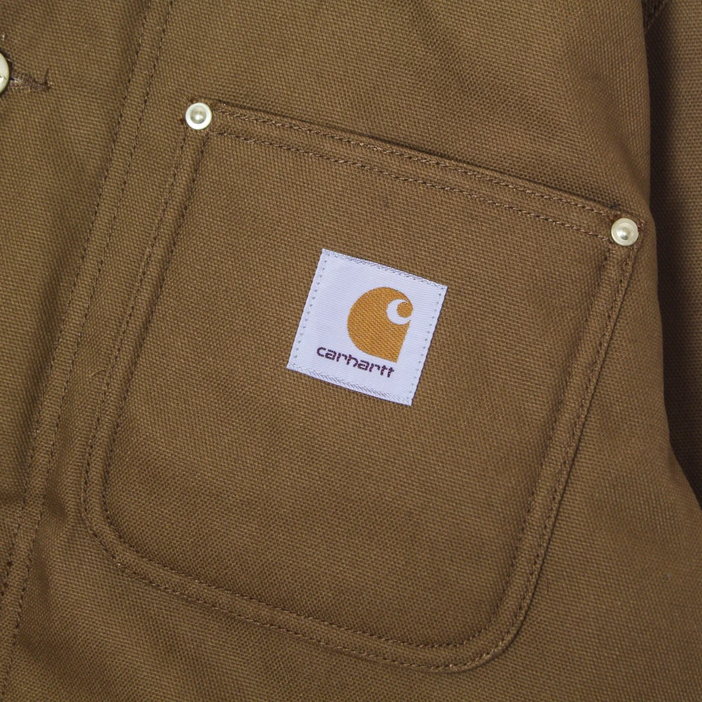 Carhartt WIP Bruine werkjas met Sherpa-kraag Brown Heren